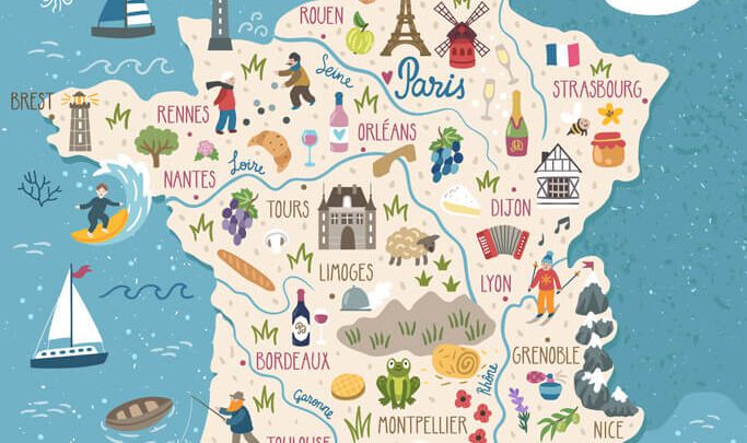 اجمل الاماكن السياحية في خريطة فرنسا