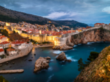 Download wallpapers Dubrovnik, evening, cliffs, Сroatia, Europe for desktop free. Pictures for desktop free